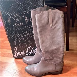 Sam Edelman Grey Leather Boots